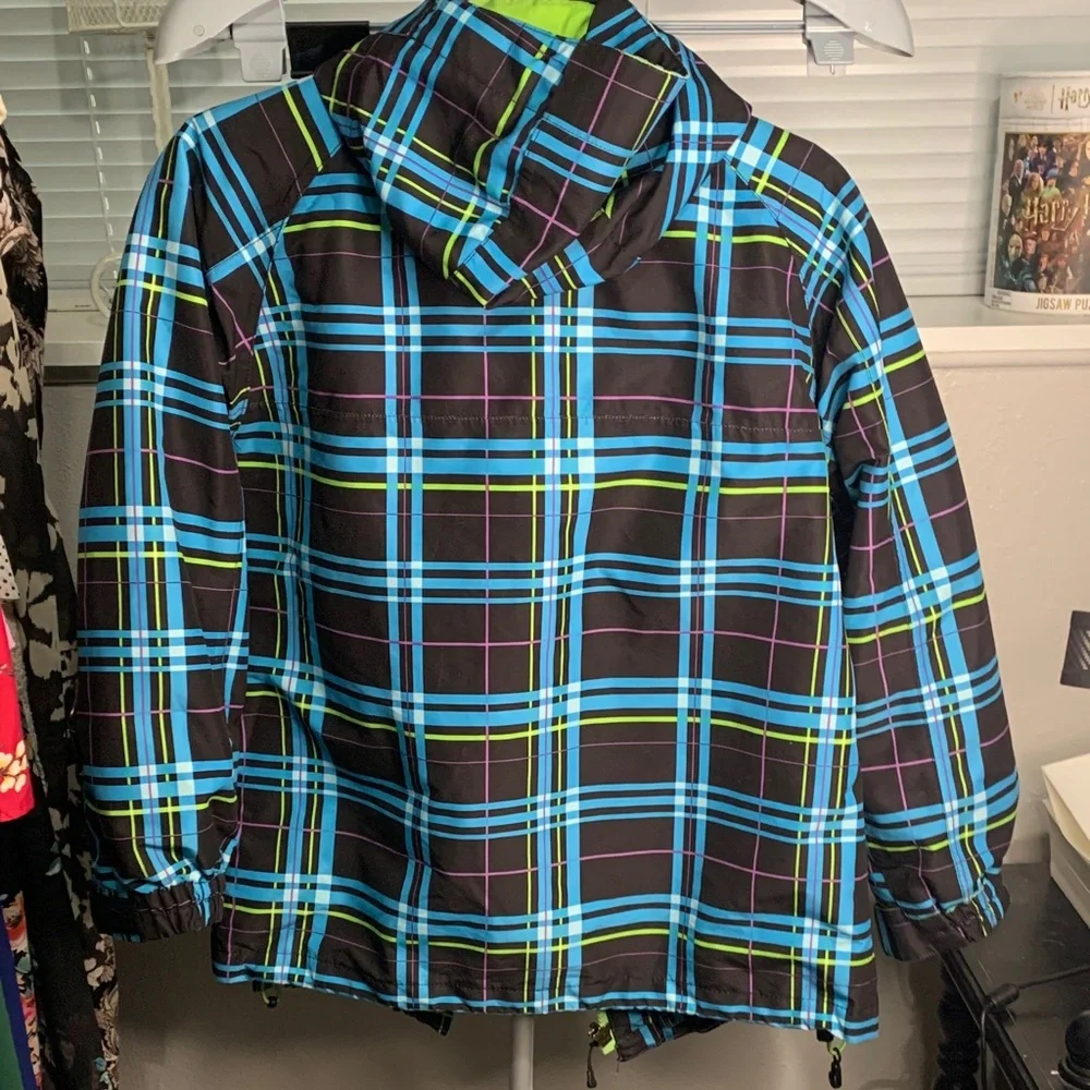 Empyre Kids Plaid Snowboarding/Ski Jacket -‎ Blue, Green, Black